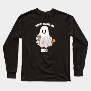 Ghost Coffee Halloween Funny Shirt Boo T-Shirt Boo Long Sleeve T-Shirt